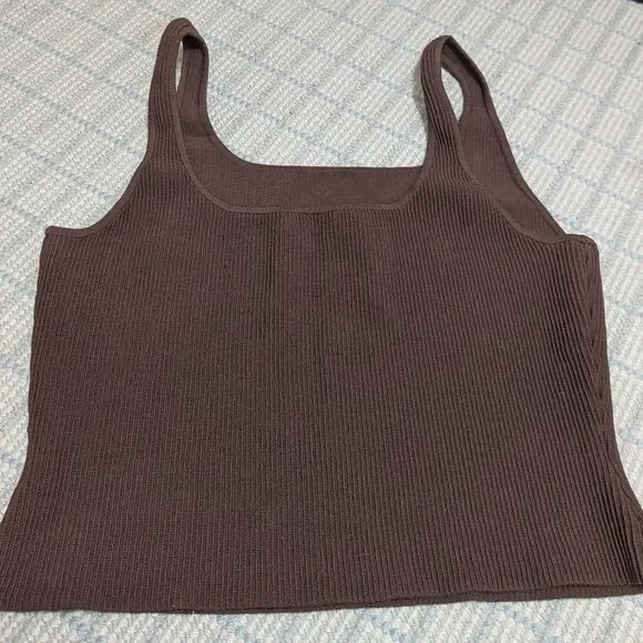 NWOT Babaton Sculpt Knit Squareneck Cropped Tank Aritzia Size 2XL Plus - Picture 5 of 8